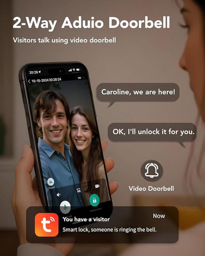 Devo G1 Video Smart Lock with Camera & Doorbell, 6-in-1 Fingerprint Keyless Entry Door Lock for Front Door, App Remote, Auto Locks, Wi-Fi Smart Deadbolt, Easy Install, Waterproof, Silver(Handle)