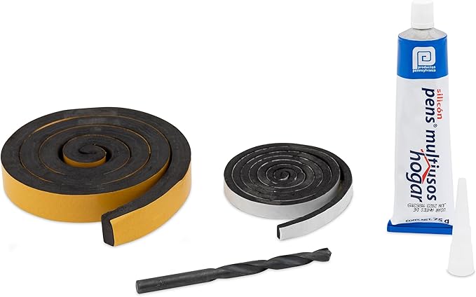 PetSafe Pet Door Installation Kit - Improves Energy Efficiency & Weather Resistance - Includes Clear Silicone Sealant - Drill Bit - Dual Size Weatherstripping