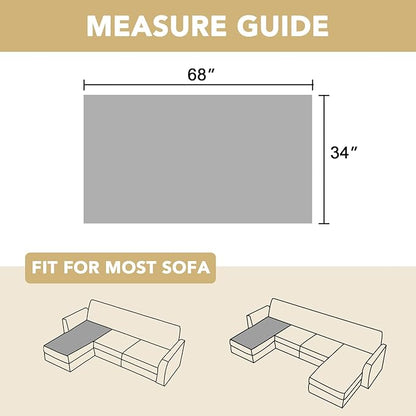 H.VERSAILTEX Chenille Couch Cover for Dogs Washable Soft Fuzzy Chaise Cover Sectional Couch Covers for L Shaped Sofa Both Left/Right Thick Pet Couch Cover Protector Non-Slip(Light Grey, 34" x 68")