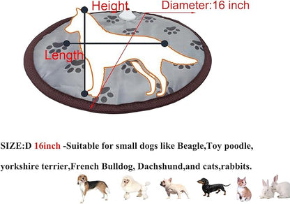 Pet Heating Pad for Small Dogs & Cats - Electric Heated Bed with Timer, Chew Proof, Easy Clean, Round - D16 inch
