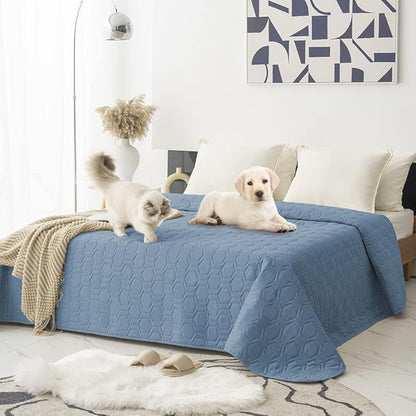 Tcksstex Waterproof and Anti-Slip Dog Bed Cover and Pet Blanket Sofa Pet Bed Mat ，car Incontinence Mattress Protectors Furniture Couch Cover for Most Cats Dogs, Pets（68x82- Stoneblue）