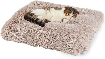 Washable Extra Large Medium Small Size Dog & Cat Bed Indoor, Calming Comfort Fluffy Self Warming Heated Couch Mat for Creat Cage, Heating Sofa Pad & Furniture for Big Sized Pet Puppy Bunny Rabbit Car