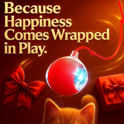 Interactive Cat Toys for Indoor Cats, Smart Automatic Cat Chase Ball Toy, Upgraded Speedy Tail Kitten Toy for Bored Indoor Adult Pets (Red)
