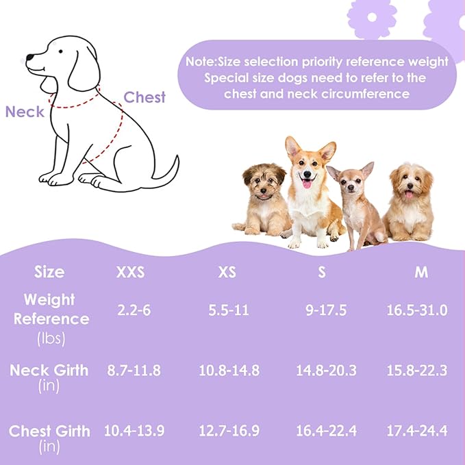 Lukovee Puppy Harness and Leash Set, No Pull Lightweight Soft Suede Adjustable Pet Harness Vest with Snap Buckle for Puppy Small and Medium Size Dog (Purple-XXS)