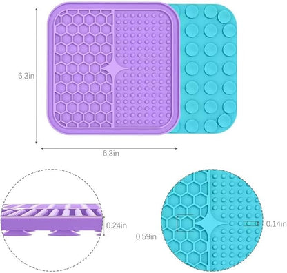 MateeyLife Lick Mat for Dogs & Cats with Suction Cups, 2PCS Slow Feeder Bowls, Small Lick Mat for Anxiety Relief, Dog Toys to Keep Them Busy, Enrichment Toys for Bathing, Cat Licking Pad for Boredom
