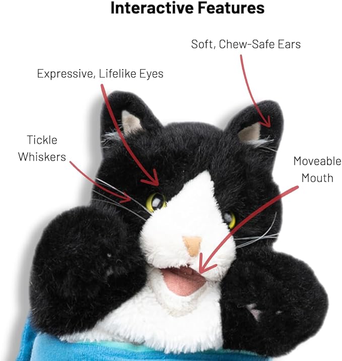 Cat Wrestling Glove Puppet – Interactive Hand Mitt with Durable Protective Sleeve and Catnip - Play & Enrichment