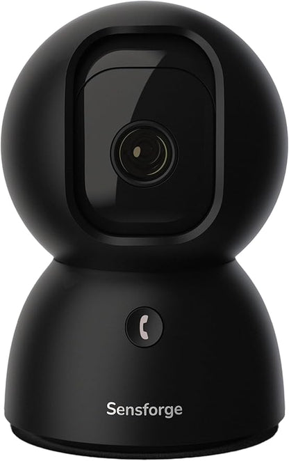 SensForge 2.5K Pan-Tilt Security Camera, 360° Dual-Band WiFi Camera for Home, Free AI Human & Pet Detection, 2-Day Cloud + 64GB SD Storage, Two-Way Talk, Optional AI + Storage Upgrade (1, Black)