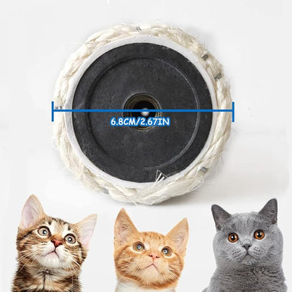 Barelove Cat Scratching Post Replacement, 4 Pieces Cat Scratcher Cat Tree Replacement Parts, 15.4'' x 2.67" Dia + 7.87“ x 2.67" DiaNatural Sisal Rope Cat Scratch Posts Include M8 Screws