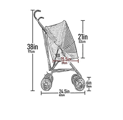 Pet Gear Travel Lite Plus Stroller, Compact, Easy Fold, No Assembly Required, Large Wheels for Cats and Dogs up to 15 pounds, New Dark Sapphire