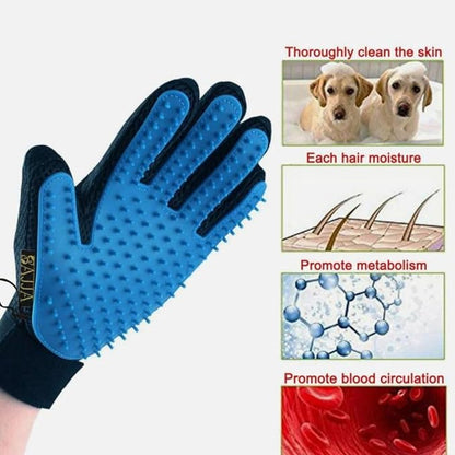 Gift for Pets, 2 Pieces of 2-in-1 double-sided pet grooming gloves gently lift loose fur from dogs, cats, and horses. Works on long or short hair and fabric. We gives back