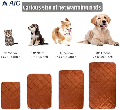 Washable Anti-Slip Kennel Mat for Medium Small Dogs and Cats Kennel pad Crate Pad in Winter Heated Cat Bed Self Warming Non-Electric Pet Warming Pad Gray 23.62 * 35.43inch