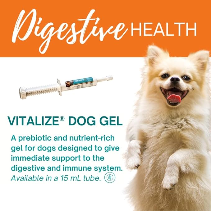 Vitalize Dog Gel - After Surgery Recovery & Probiotics Alternative Immune Support Booster Supplement for Dogs Digestive & Gut Health - Liquid Gel Paste (15 ml)
