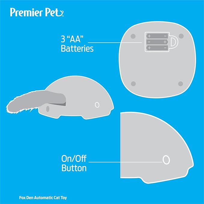 Premier Pet Fox Den Automatic Cat Toy, Interactive Toy for Indoor Cats