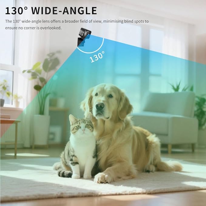Mini Security Camera, 1080p HD Wireless Indoor Cam with 6-Hour Battery & No WiFi Needed for Recording, AI Motion Detection Night Vision for Home, Office, Baby and Pet Monitoring,Black