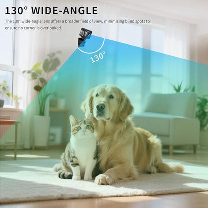 Mini Security Camera, 1080p HD Wireless Indoor Cam with 6-Hour Battery & No WiFi Needed for Recording, AI Motion Detection Night Vision for Home, Office, Baby and Pet Monitoring,Black