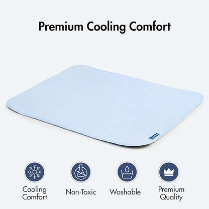 Spark Paws Cooling Mat for Dogs - Self Cooling Dog Mat & Pet Cooling Pad for Large, Medium & Small Dogs - Non-Toxic, Non-Gel Washable Cooling Bed - Waffle Blue - Size XXL