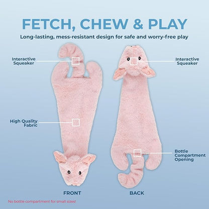 Best Pet Supplies Squeaky Dog Toys with Soft Durable Fabric for Small, Medium and Large Pets Interactive Toy for Indoor Play, Supports Active Biting and Play - Hare, Pig, Medium