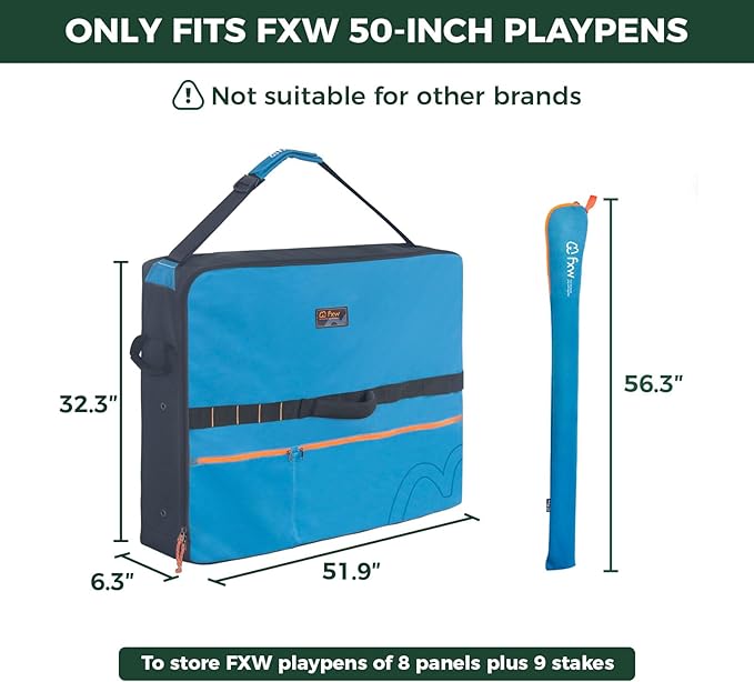 FXW Specialized Dog Playpen Storage Bag (Not Suitable for Other Brands), Designed for RV Trips, Fits 50" H 8 Panels and 9 Stakes, 1 Pack│Patented