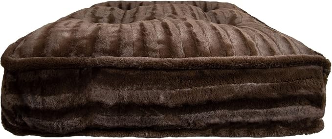 Bessie and Barnie Frosted Willow Extra Plush Shag Faux Fur Luxury Sicilian Rectangle Pet/Dog Bed (Multiple Sizes)