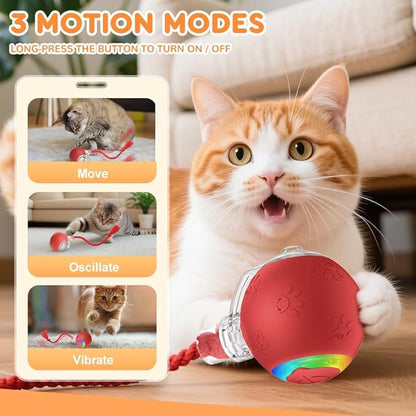 Interactive Cat Toys for Indoor Cats,Flying Bird Cat Kitten Toy,Moving Cat Toy for Bored Indoor Adult Pets,Smart Automatic Cat Chase Ball Toy (Gray)