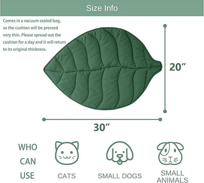 Letalong 30 X 20 Inch Leaf Shaped Cotton Cat Bed Pad, Warming Cat Mat, Pet Warming Pad for Cats, Warmer Mat for Feral and Indoor Cats, 2025 Enlarged and Thickened Leaf Beds