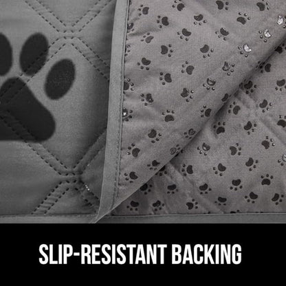 GORILLA GRIP Waterproof Dog Blanket, 82x52, Leakproof Couch Cover for Dogs, Silicone Grip Backing, Protects Sofa, Sectional, Bed, Crate, Car & RV, Tear-Resistant Washable Senior Pet Blanket, Gray Paw