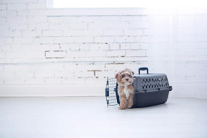 Petmate Pet Porter Dog Kennel 19", Dark Gray & Black, for Pets up to 10lbs, Made in USA