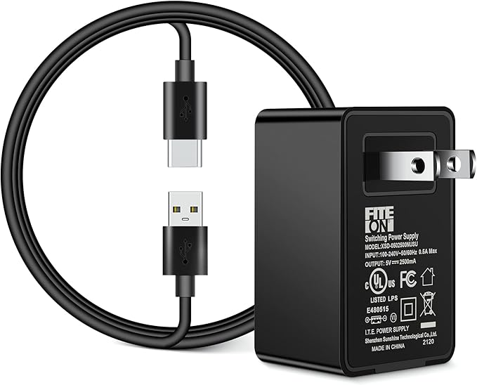 FITE ON USB Wall Charger for Cat Toys, Power Adapter Compatible with Potaroma Cat Toys 3in1, Potaroma Cat Laser Toys 4in1 Fluttering Butterfly Power Supply Cord Cable UL Listed