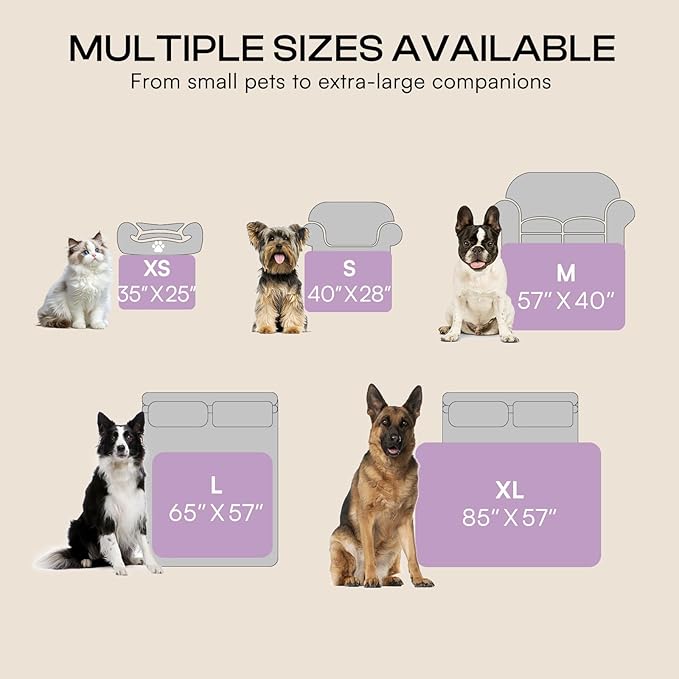 Luciphia Waterproof Blanket for Dog Washable Reversible Sherpa Fleece Throw Blanket for Bed Couch Soft Liquid Pee Proof Furniture Cover Protector for Small Medium Large Pet Cat Purple 57" x 40"