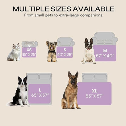 Luciphia Waterproof Blanket for Dog Washable Reversible Sherpa Fleece Throw Blanket for Bed Couch Soft Liquid Pee Proof Furniture Cover Protector for Small Medium Large Pet Cat Purple 85" x 57"
