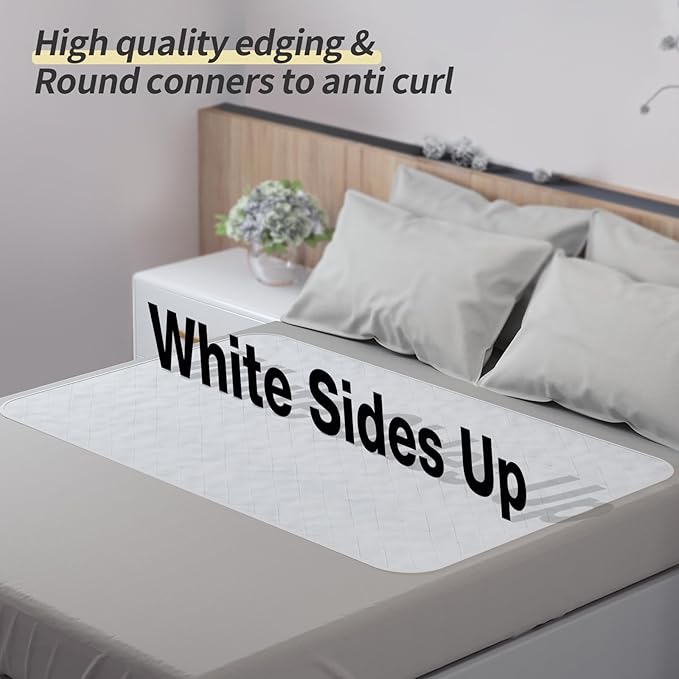 CoolShields Waterproof Bed Pads Incontinence Washable Reusable Bedwetting Mattress Protector Pad for Kids, Adults, Elderly, and Pets 34'' x 52'' (2 Pack)