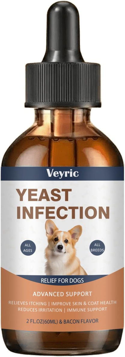 Natural Yeast Relief for Dogs – Supports Skin & Coat Comfort, Ears & Paw Cleanliness – Dog Skin & Coat Support, 60ml (1pc)