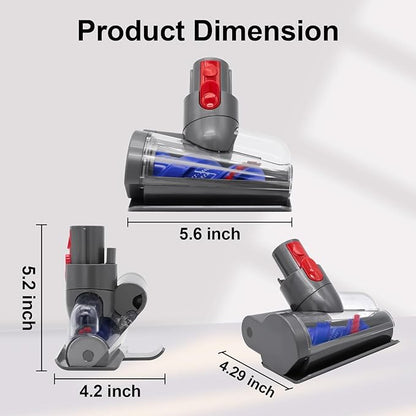 Anti-Tangle Hair Brush Compatible with Dyson V7 V8 V10 V11 V15 SV10 SV11 SV12 SV14 – Mini Motorized Brush Head Cleaning Couch, Mattress & Upholstery, Vacuum Attachment Replacement Screw Tool