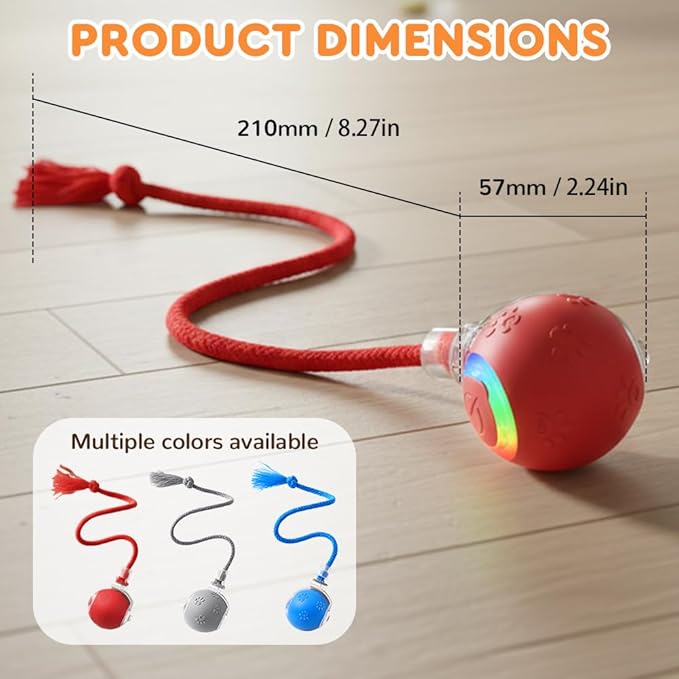 Interactive Cat Toys for Indoor Cats,Flying Bird Cat Kitten Toy,Moving Cat Toy for Bored Indoor Adult Pets,Smart Automatic Cat Chase Ball Toy (Red)