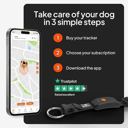 Weenect Dog XT - NEW GPS Collar for Dogs | XL Antenna | Waterproof | Ultra-Durable Integrated Julius-K9 Collar | Subscription Required