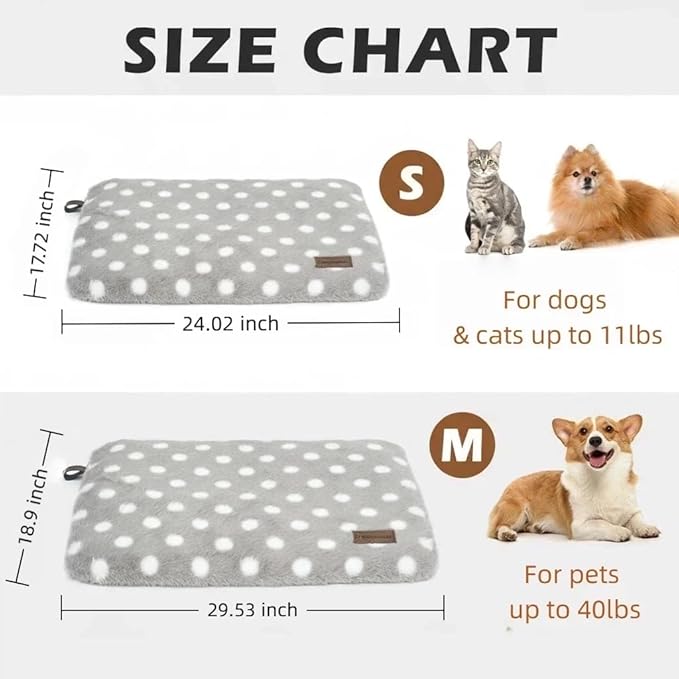 Self Warming Mat for Cats Dogs Self Heating Thermal Pad for Crates Cages Couches Beds 29.5" L x 18.8" W Removable Cover Non-Slip Bottom Indoor Outdoor Brown M