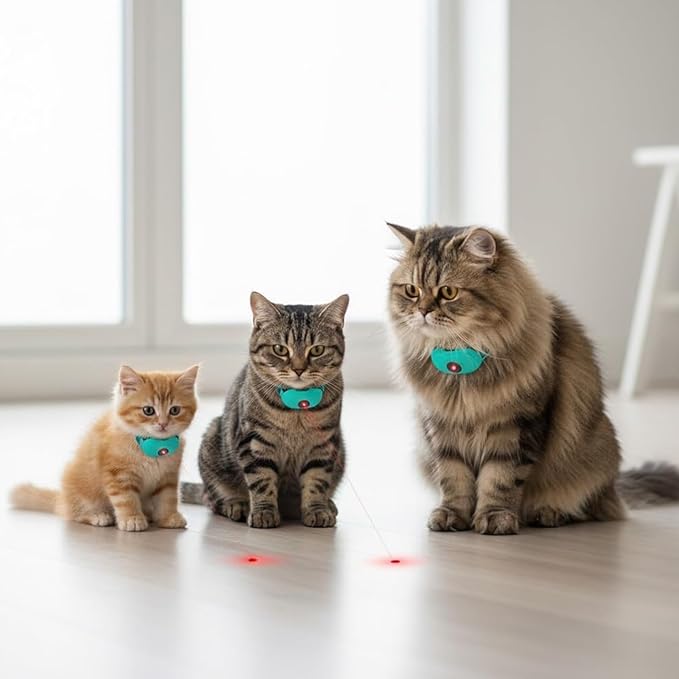 Automatic Laser Collar for Cats, Wearable Self-Play Cat Toy with Adjustable Angle & Flashing Mode, USB-C Rechargeable, Gifts for Indoor Cats