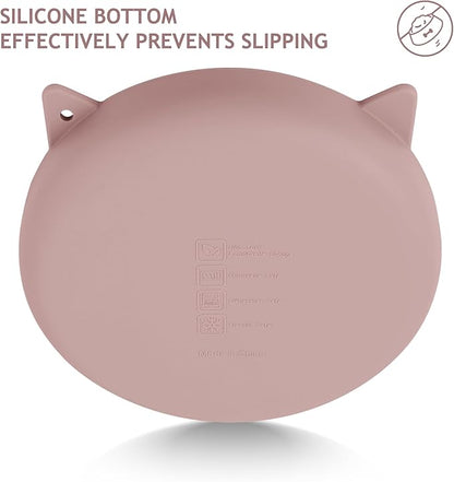 Coomazy Silicone Slow Feeder Dog Cat Bowls, Interactive Puzzle Toy for Pets Food Training, Keeps Dogs Cats Busy, Prevents Puppy Kitty Overeating (Dusty Pink, 1.4Cup)
