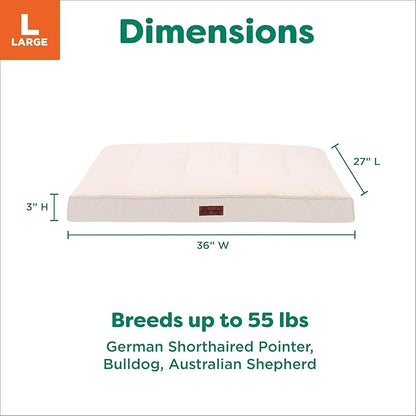 Furhaven Orthopedic Dog Bed – Classic Cushion with Plush Tufted Top, Supportive Foam Mattress, Removable Washable Cover, Joint Relief - Wheat, Large