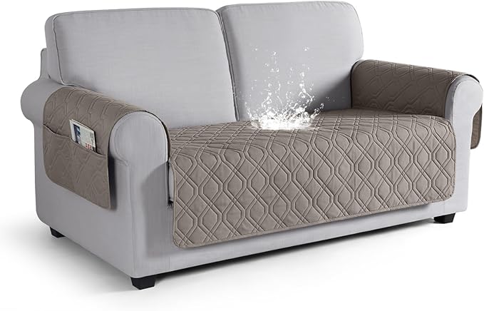 VANSOFY Couch Cover, Waterproof Sofa Covers Washable Slipcover Furniture Protector Couch Seat Covers Non-Slip Couch Cover for Dogs, Pets(Loveseat Plus, Khaki)