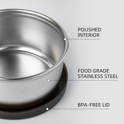 8.5 oz Stainless Steel Lidded Bowls, 4 Pack Unbreakable Small bowls with BPA-free Plastic Lids for Meal Prep, Cooking, Snacks, Leftovers