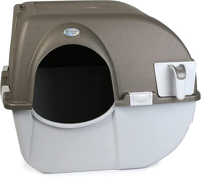 Omega Paw Self Cleaning Litter Box, Omega Paw Roll 'N Clean Litter Box, Regular Size for Kittens and Cats 10 lbs and Under, Brown Color, Model NRA15 V5.0