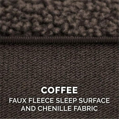 Furhaven Orthopedic Dog Bed for Large/Medium Dogs w/ Removable Bolsters & Washable Cover, For Dogs Up to 55 lbs - Plush & Suede Sofa - Espresso, Large