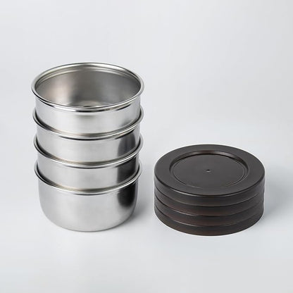 8.5 oz Stainless Steel Lidded Bowls, 4 Pack Unbreakable Small bowls with BPA-free Plastic Lids for Meal Prep, Cooking, Snacks, Leftovers
