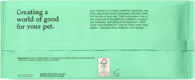 Kindfull Dog Grooming Wipes – 5 Pack (300 Total), Botanical Mint Scent – Gentle, pH-Balanced Pet Wipes for Paws & Fur – Plant-Based, Alcohol-Free – 7.9" x 7.7" Each