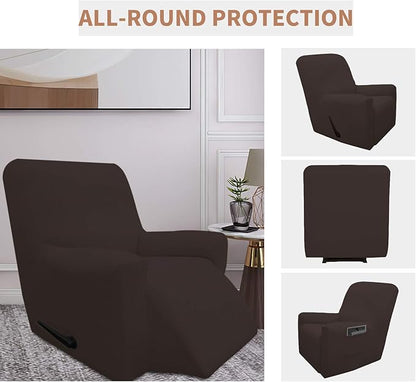 Easy-Going 100% Waterproof Recliner Cover, Dual Waterproof Couch Cover for Recliner, 1- Piece Jacquard Sofa Cover, Leakproof Sofa Slipcover for Kids, Pets, Dog and Cat (Recliner, Chocolate)