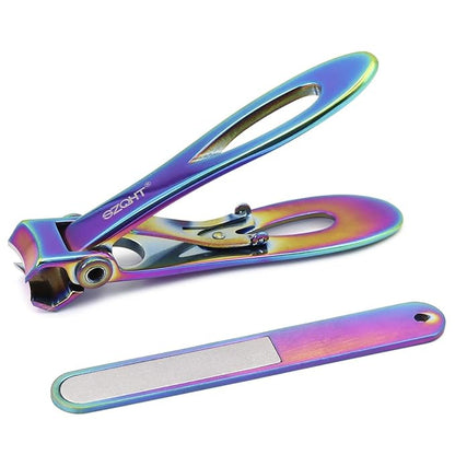 SZQHT Ultra Wide Jaw Opening Nail Clippers Set, Toenail Clippers for Thick Nails, Heavy Duty Nail Cutter, Stainless Steel Toe Nail Clippers for Seniors, Men & Women Manicure,Pedicure,Big(Prismatic)