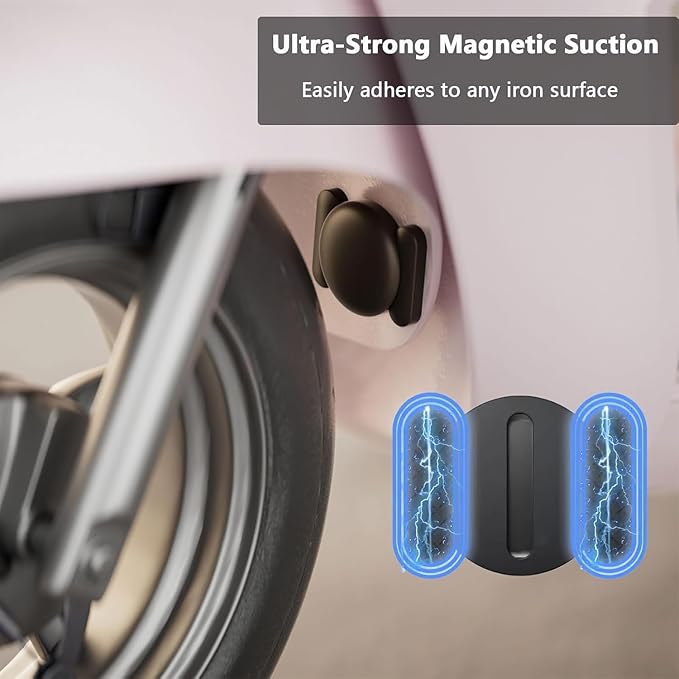GPS Tracker for Vehicles,Car Tracker Work with Apple Find My(iOS Only),No Subscription Global Coverage Hidden Car Locator with Magnetic Case (Black,2PCS)