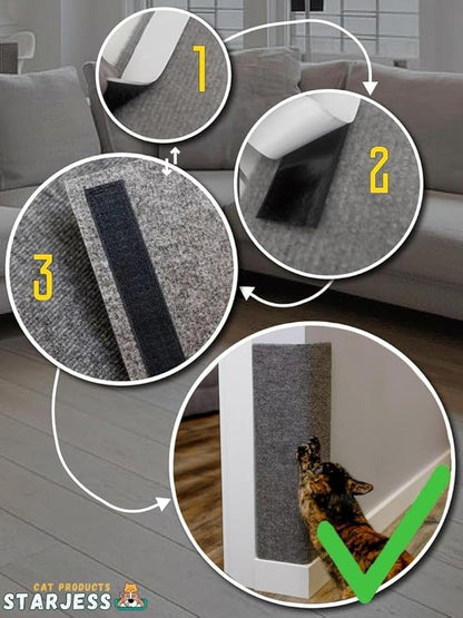 Corner Cat Scratcher – Wall Mounted Cat Scratcher – Cat Wall Scratch Pad – Corner Wall Scratcher for Cats – Wall Scratchers for Indoor Cats – Cat Scratch Post for Wall Corner Use