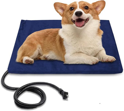 Pet Heating Pad with Chew Resistant Cord,Indoor Waterproof Heated Pet Mat with Constant Temperature and Machine Washable Cover for Dog and Cat, 60x45CM (Small)